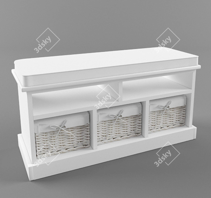 Elegant Banquette with Archival OBJ and 3ds Max Models 3D model image 1