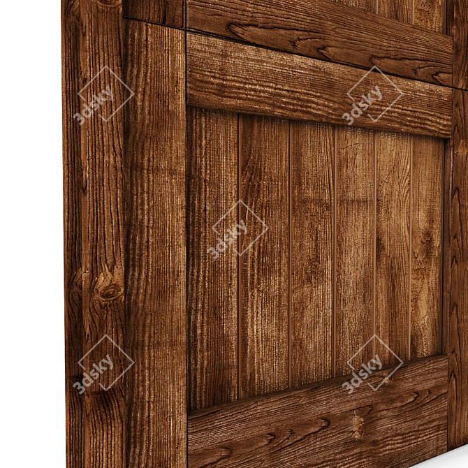 Rustic Charm Door 3D model image 2