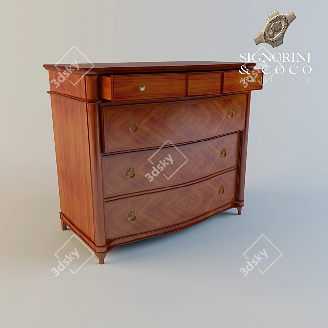 Elegant Carlotta Locker by Signorini & Coco 3D model image 1