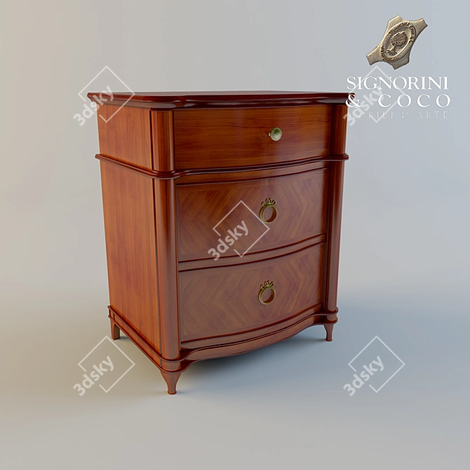 Carlota Bedside Table: Elegant Style & Exceptional Quality 3D model image 1