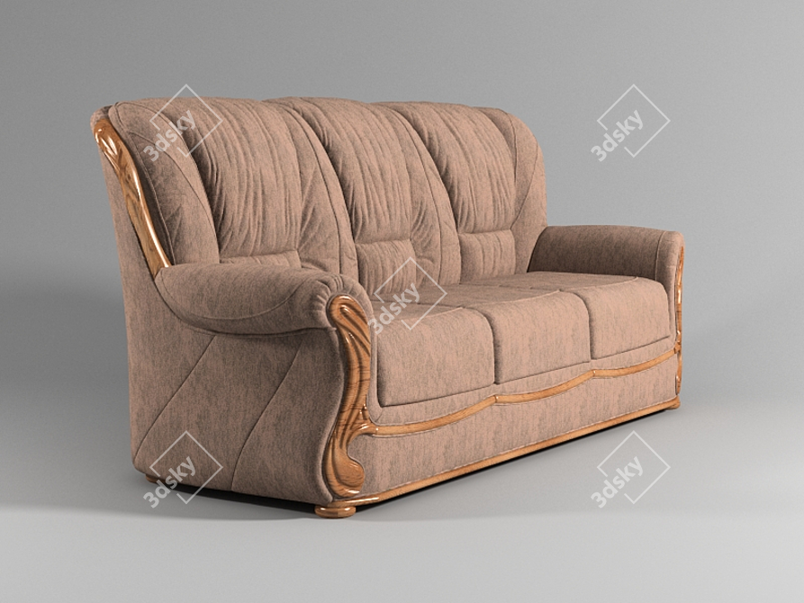 Luxurious Isabelle Sofa: Unwrap Ultimate Comfort 3D model image 1