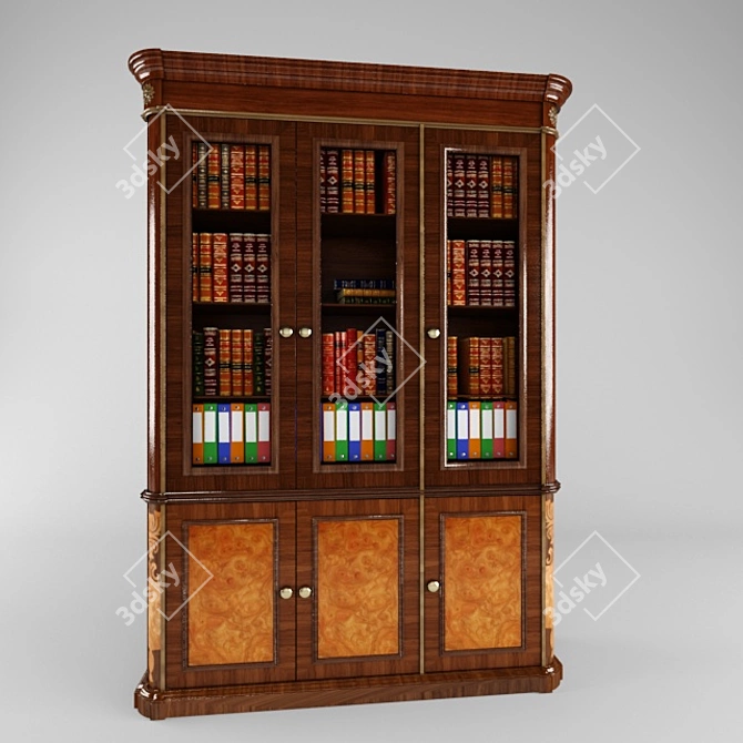 Premium Wood Ambassador Bookcase 3D model image 1