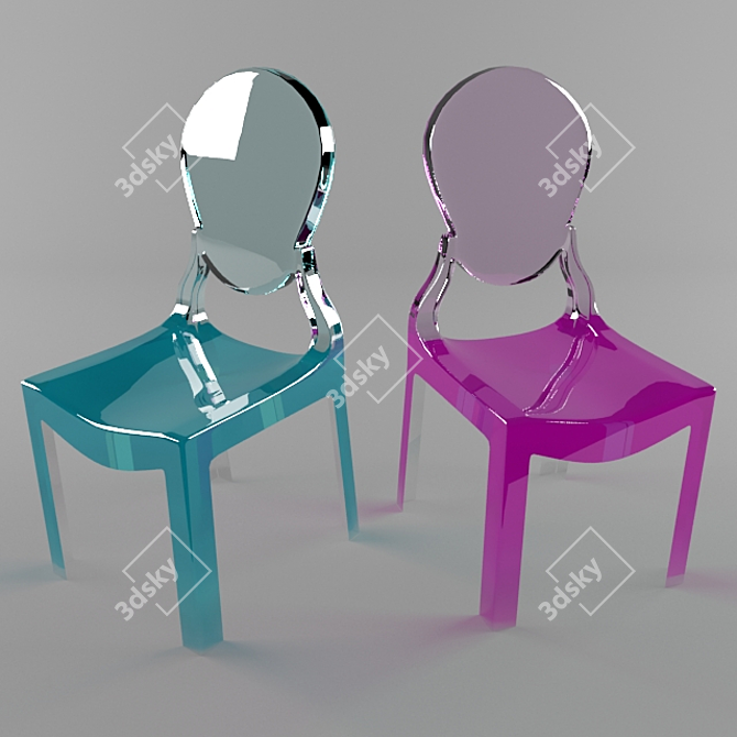 Transparent Modern Ghost Chair 3D model image 1