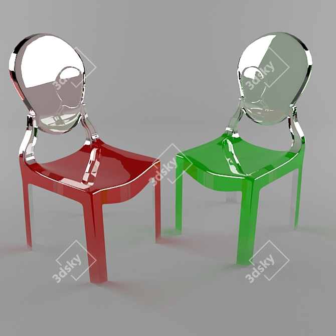 Transparent Modern Ghost Chair 3D model image 2