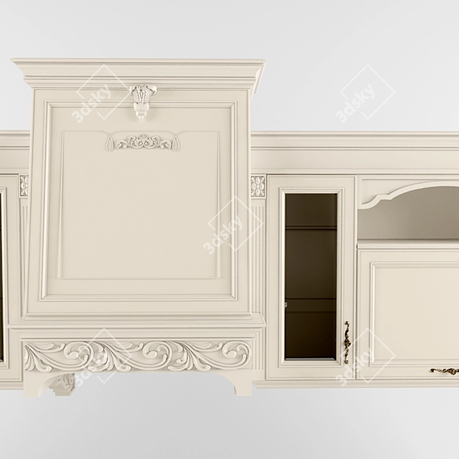 Elegant Heritage Kitchen 3D model image 2