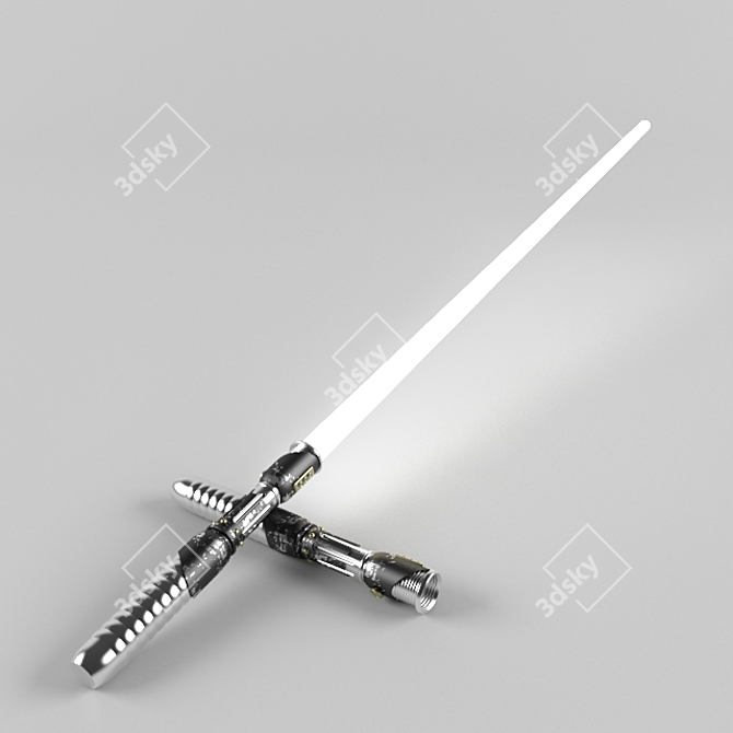 Battle-Worn Lightsaber: High-Polygon Textured Saber 3D model image 1