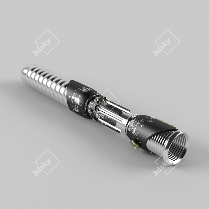 Battle-Worn Lightsaber: High-Polygon Textured Saber 3D model image 2