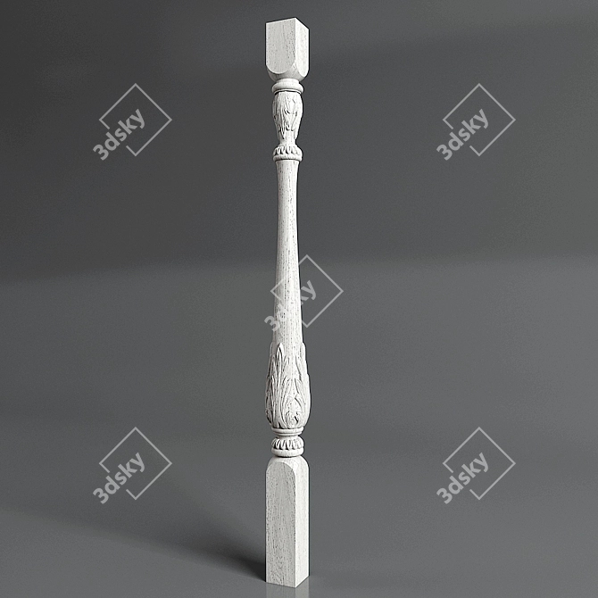 Elegant carved baluster 3D model image 1