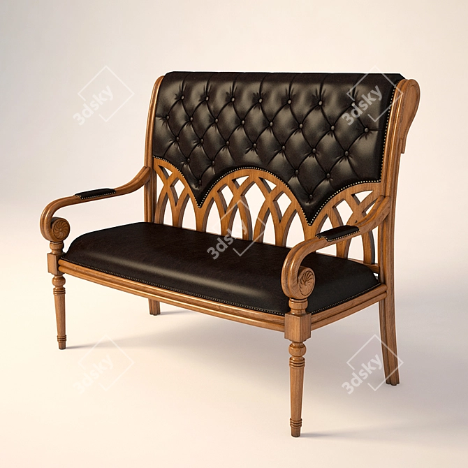 TUDOR Banquette: Stylish Seating Solution 3D model image 1