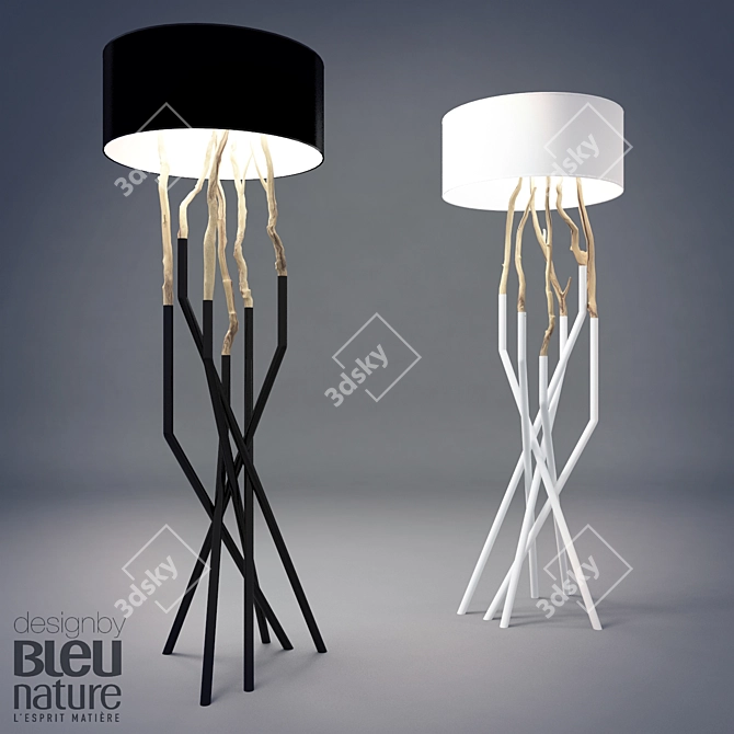 Bleu Nature Wooden Floor Lamp 3D model image 1