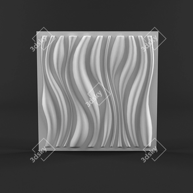 Wave-inspired 3D WallArt Panels 3D model image 1