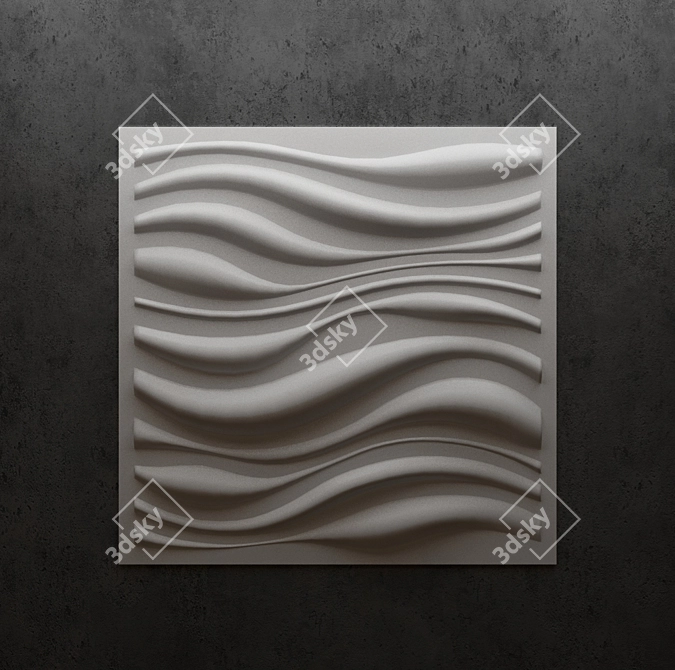 Wave-inspired 3D WallArt Panels 3D model image 3