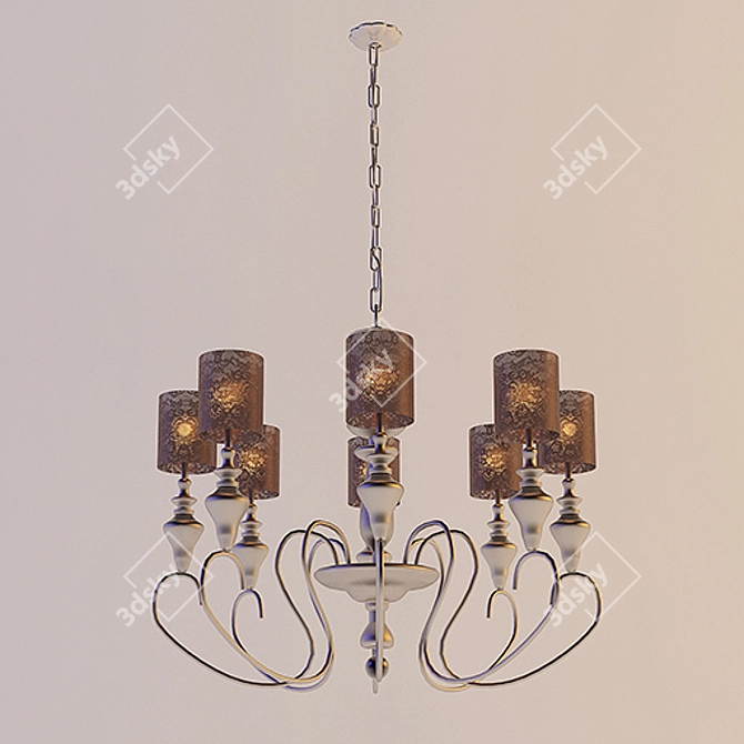 Elegant 8-Light Chandelier 3D model image 1