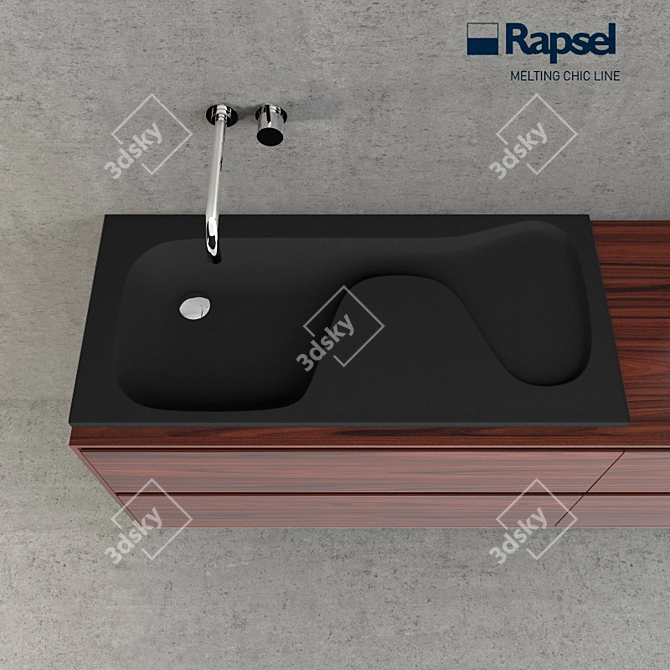 Elegant Melting Basalt Basin 3D model image 1