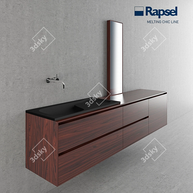 Elegant Melting Basalt Basin 3D model image 2