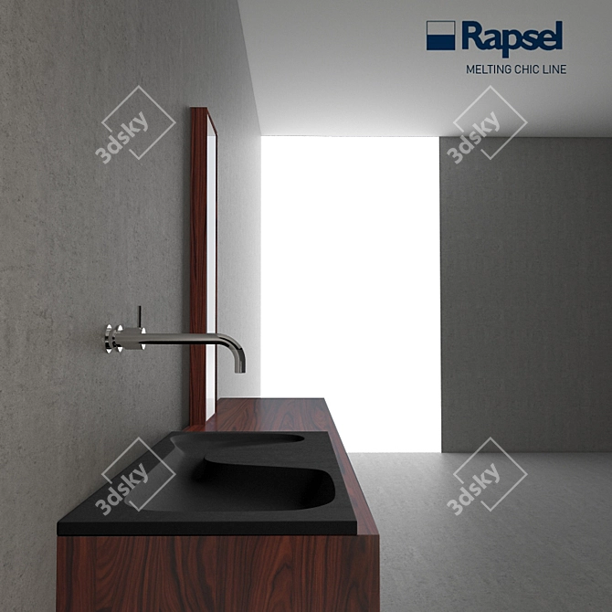 Elegant Melting Basalt Basin 3D model image 3