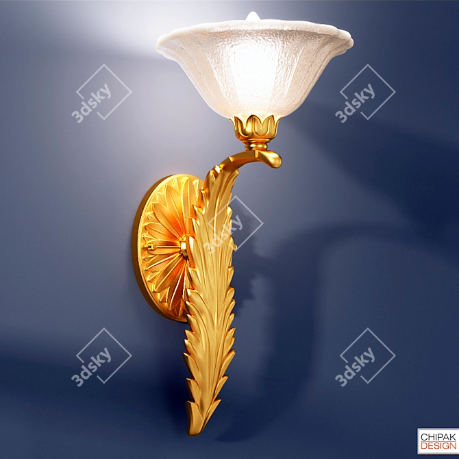 Elegant Mariner Beige & Gold Wall Sconce 3D model image 1