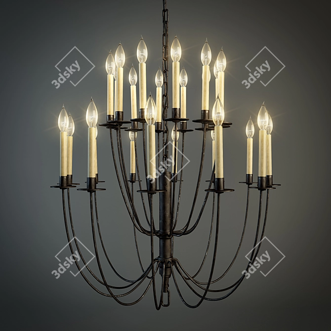 Elegant Hartford Chandelier 3D model image 1