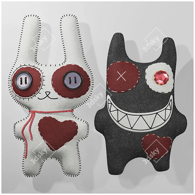  Felt Toys Set (4pcs) - Copyright Design 3D model image 1