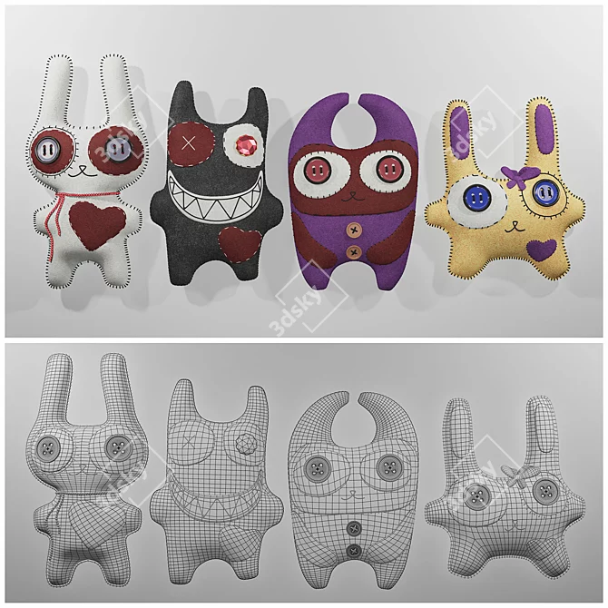 Felt Toys Set (4pcs) - Copyright Design 3D model image 2