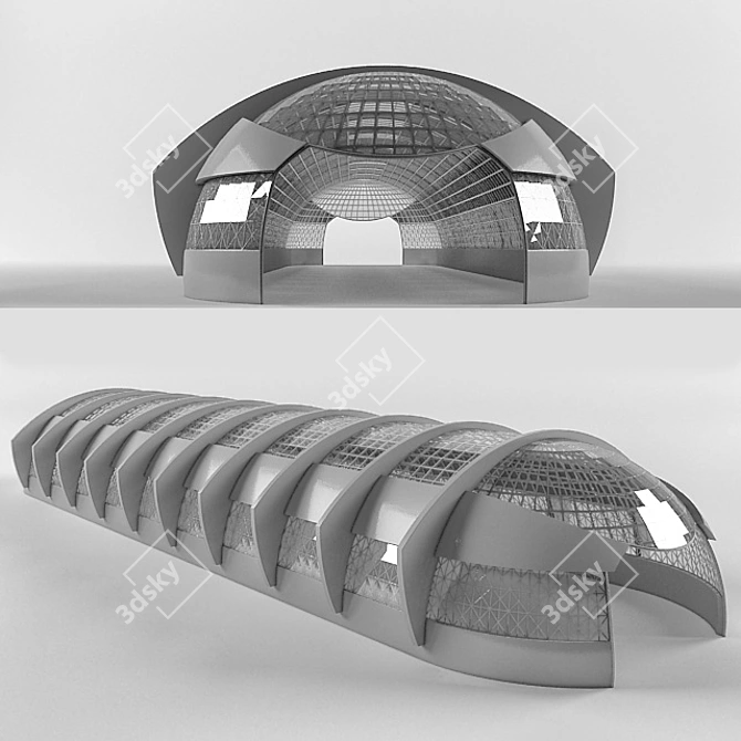 Overground Train Stop 3D model image 1