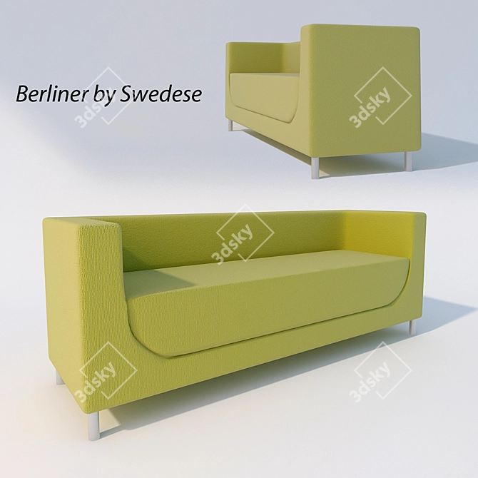 Berliner Solid Wood Sofa by Swedese 3D model image 1