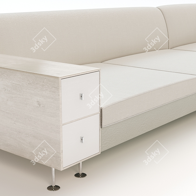 Sleek Modern Corner Sofa 3D model image 2