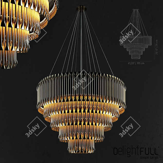Elegant Matheny Suspension Light 3D model image 1