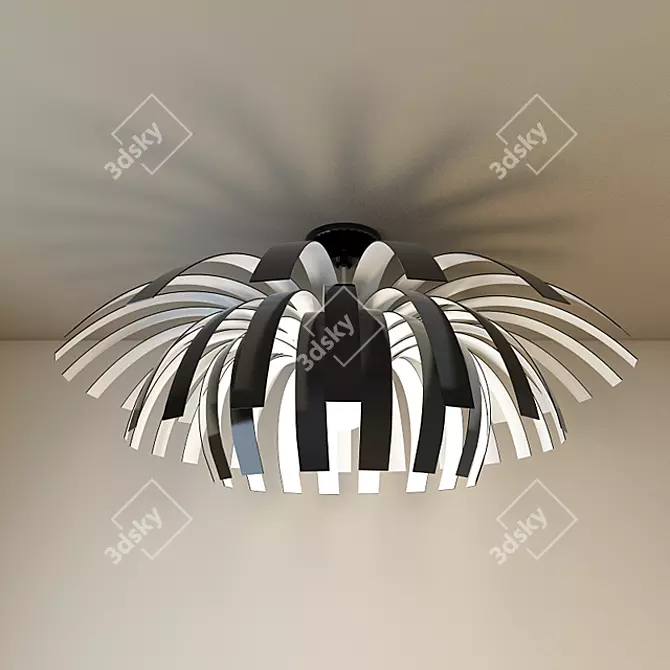 Palma Black Metal & Glass Chandelier 3D model image 1