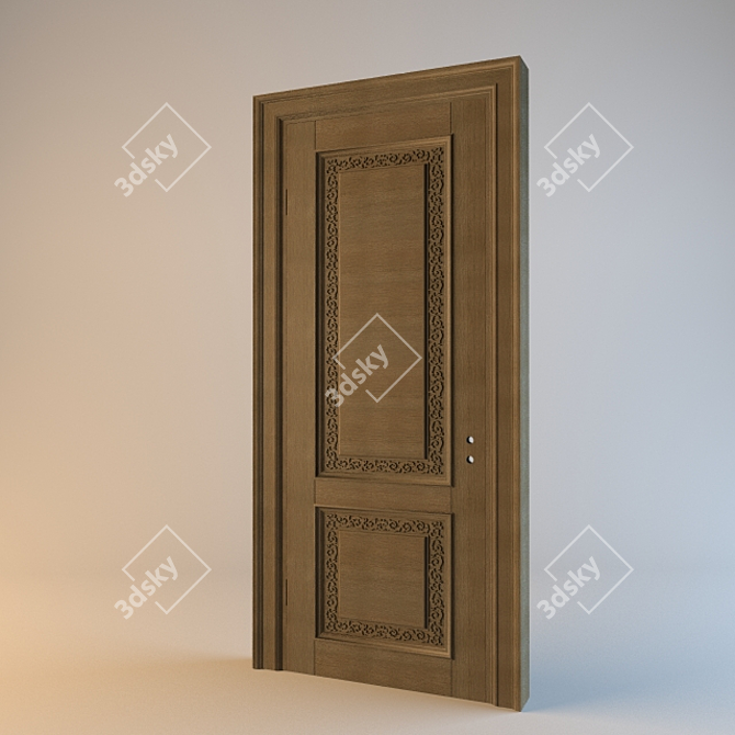 Title: Elegant Textured Interior Door 3D model image 1