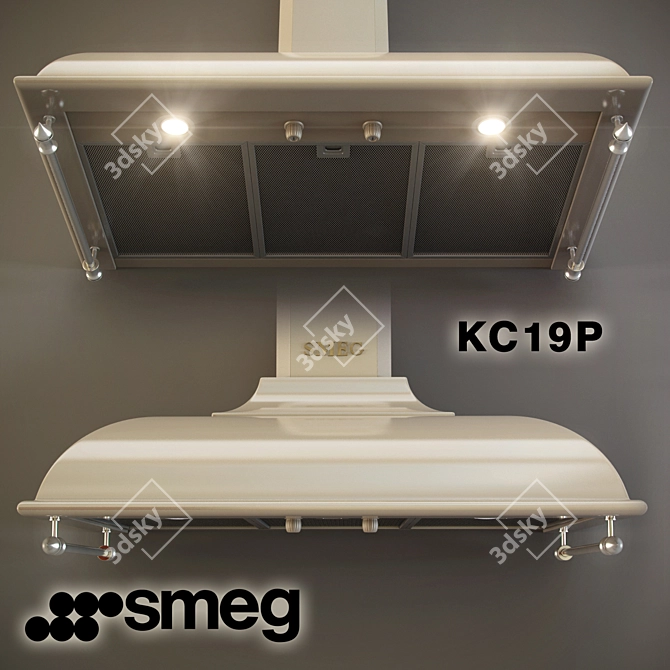 Smeg KC19P: Stylish & Spacious Fridge 3D model image 1