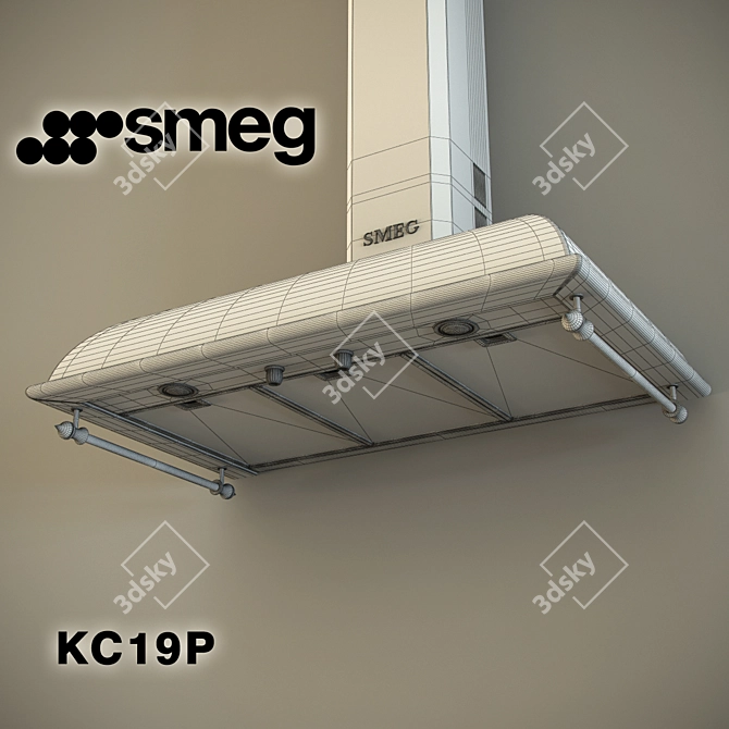 Smeg KC19P: Stylish & Spacious Fridge 3D model image 3