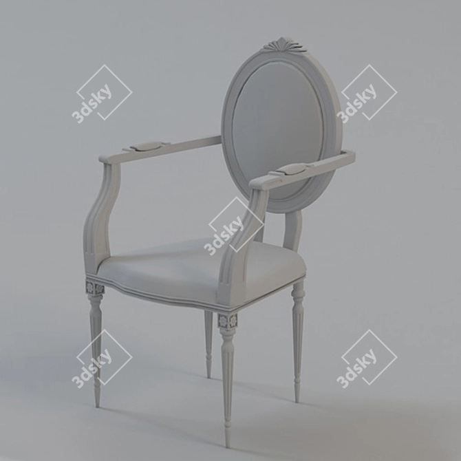 Elegant Vintage Armchair 3D model image 3