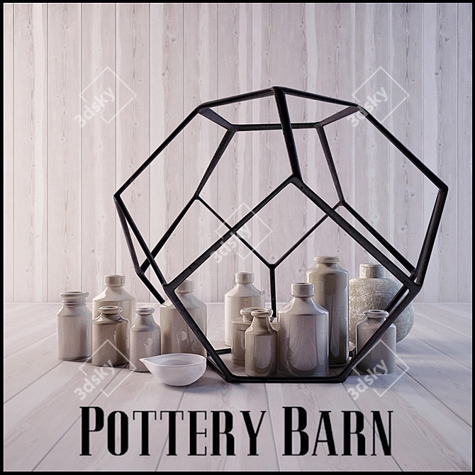 Elegant Pottery Barn Sculpture 3D model image 1