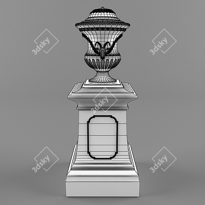 Golden Park Vase | Classic Outdoor Decor 3D model image 2