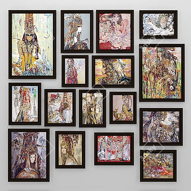 Exquisite Uzbekistan Paintings by Sayra Celtayeva 3D model image 1