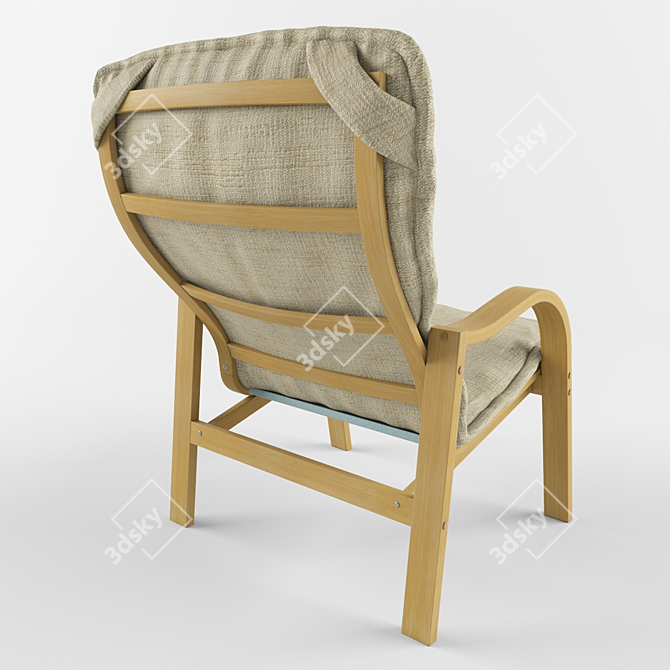 Title: Lotus Armchair 3D model image 2