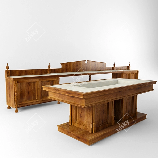 Title: Modern Buffet Furniture Set 3D model image 1