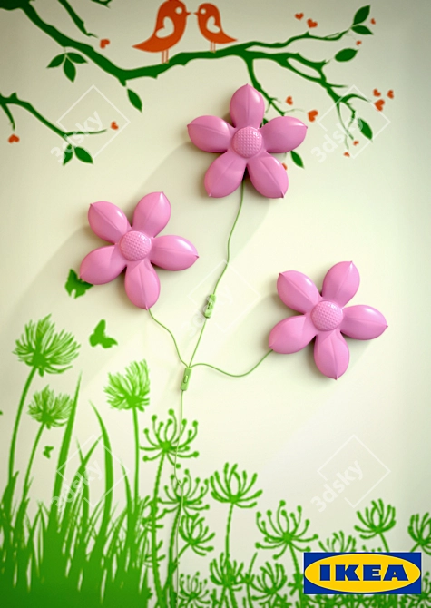 Sweet Petal Pink Wall Light 3D model image 2