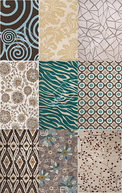 Modern Rug Collection | 52 Textures | 700x1000 Resolution 3D model image 1