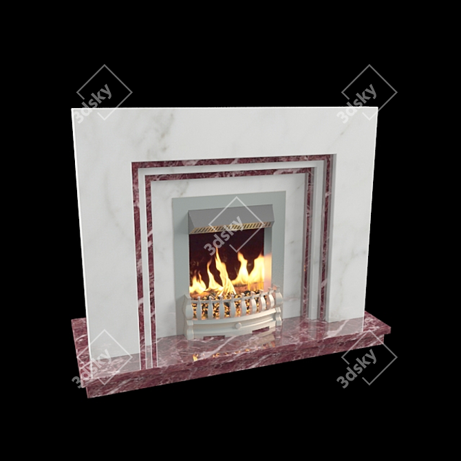 Modern Minimalism Fireplace 3D model image 1