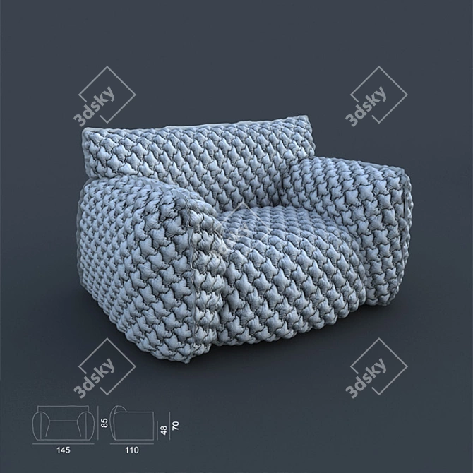 UVW Unwrap Textured Chair 3D model image 1