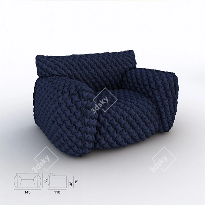 UVW Unwrap Textured Chair 3D model image 2