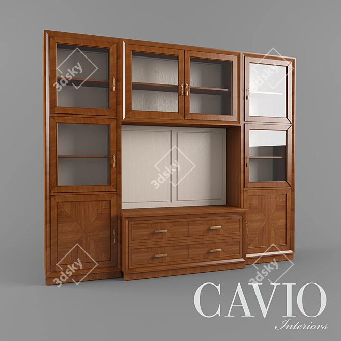 Luxury Cavio Wardrobe MN214 3D model image 2