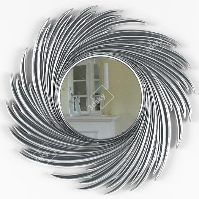 Silver Swirl Mirror 3D model image 1