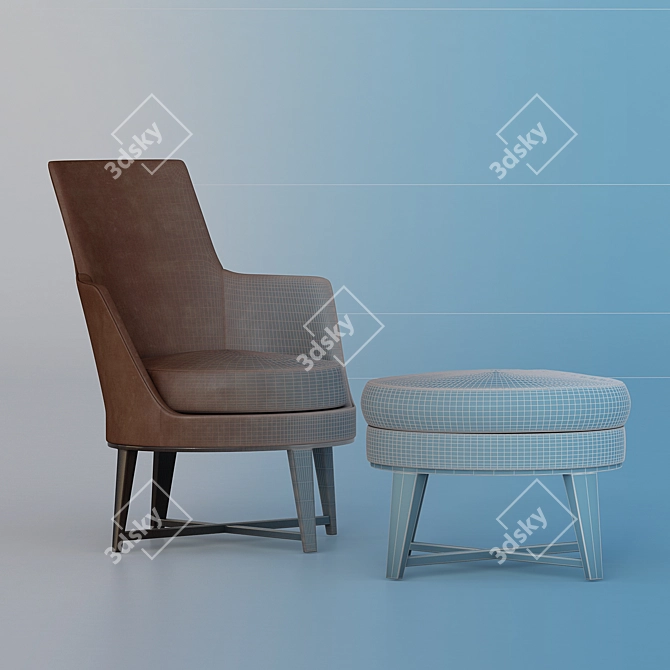 Guscio Flexform Armchair: Comfort Redefined 3D model image 1