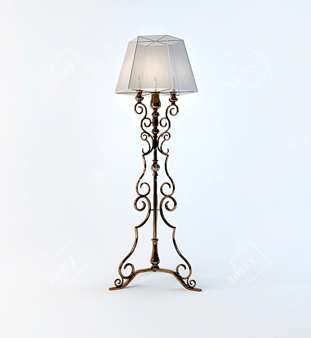 Handcrafted Floor Lamp 3D model image 1