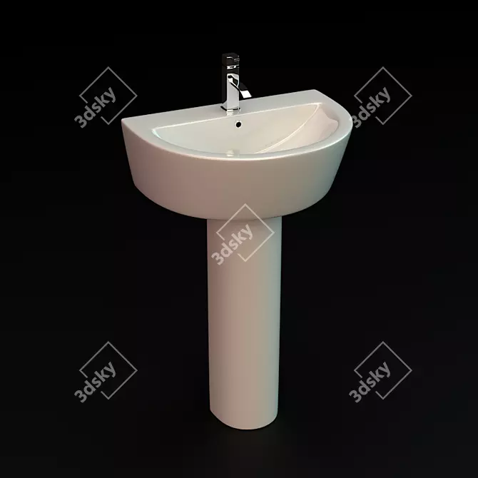 Elegant Foley Basin, 550mm 3D model image 1