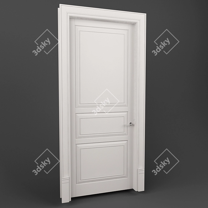 Elegant Classic Door 3D model image 1