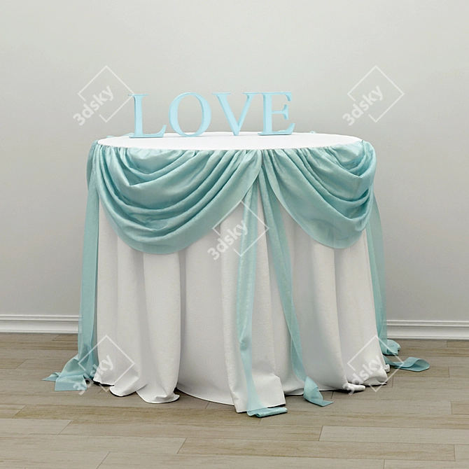 Elegant Decor Tablecloth 3D model image 1